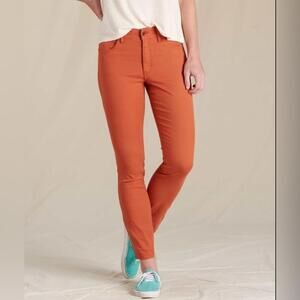 NWT Toad & Co Earthworks Organic Cotton Blend 5 Pocket Skinny Pants‎ In Auburn 0